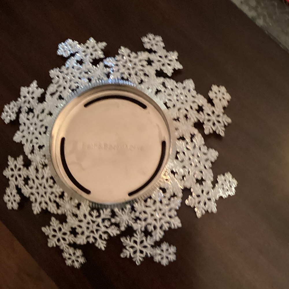 Silver Snowflake Candle Holder